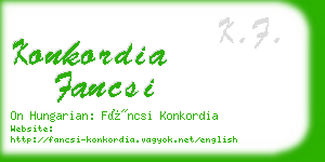 konkordia fancsi business card